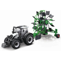 A Bburago mezőgazdasági vontató típusa 18-31673 - Valtra N174. Fém és műanyag alkatrészekből készült. A modell gumikerekekkel és részletes kidolgozással rendelkezik.