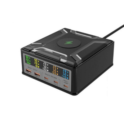 6in1 260W GAN Multi-Port Wireless Charger with LCD Display Screen