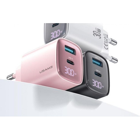 USAMS 30W GaN Dual Ports Fast Charger (EU)