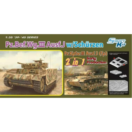 Model Kit tank 6628 - Pz.Bef.Wg.III Ausf.J / Pz.III Ausf.J (Tp) Early Production (2 in 1) (1:35)