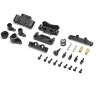 Pótalkatrész Losi Micro-B RC modellautóhoz: válaszfal, csapszegtartók, kormánykészlet, szervómentő.