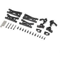 Pótalkatrész Losi Micro-B RC modellautóhoz: karok, vonórúd, tengelytámasz.