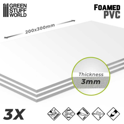 Foamed PVC (Forex) 200x300x3mm 3pc / Penové PVC (Forex) 200x300x3mm 3ks