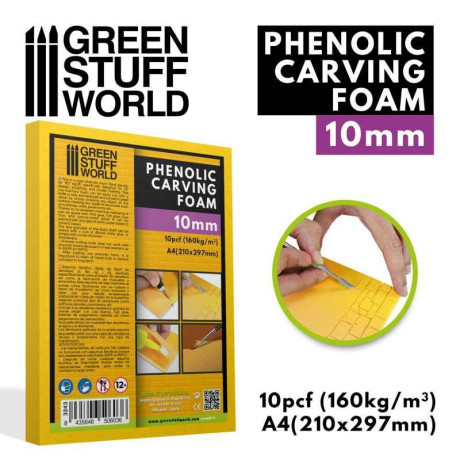 Phenolic Carving Foam 10mm - A4 size 10pc / Fenolová rezbárska pena 10mm - veľkosť A4 10ks