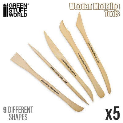 Wooden Modeling Tools 5pc / Drevené modelárske nástroje 5ks