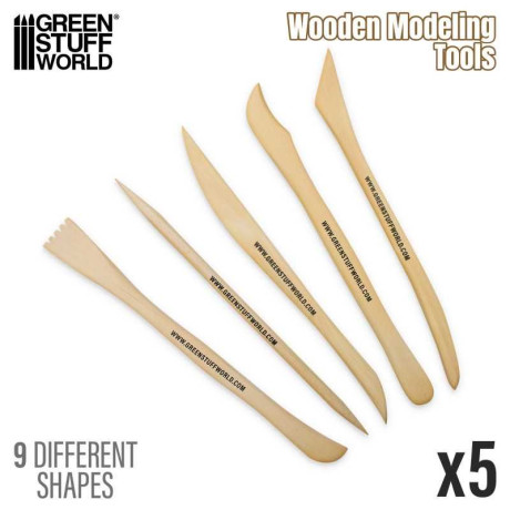 Wooden Modeling Tools 5pc / Drevené modelárske nástroje 5ks