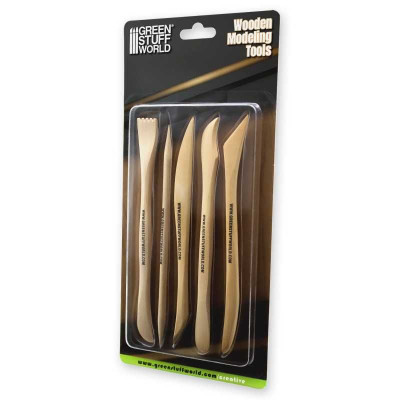 Wooden Modeling Tools 5pc / Drevené modelárske nástroje 5ks