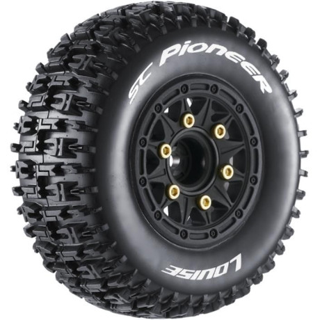 SC-PIONEER 1/10, 12mm, 14mm a 17mm odnímatelný hex, Černé disky, 2 ks