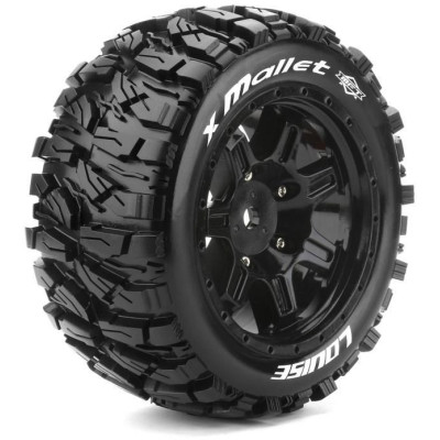 X-MALLET SPORT 1/5 24mm hex Black Rims, 2 ks