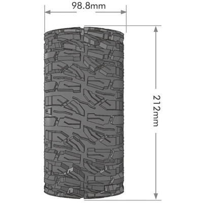 X-MALLET SPORT 1/5 24mm hex Black Rims, 2 ks