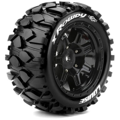 X-ROWDY SPORT 1/5 24mm hex Black Rims, 2 ks