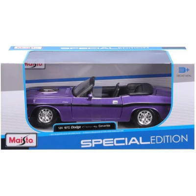 Maisto Dodge Challenger R/T Convertible 1970 1:24 fialová metalíza