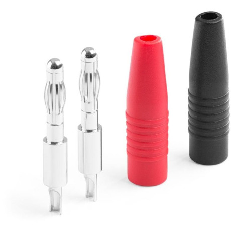 Banánek 4mm Silver pájecí (černý+červený)