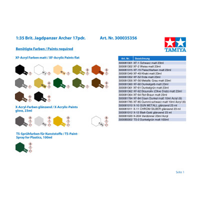 Tamiya 35356 British Self-Propelled Anti-Tank Gun Archer 1:35