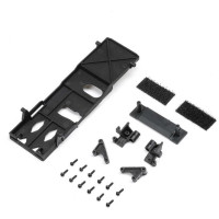 Alkatrész az Axial SCX24 (Lexus GX 470) RC modellautóhoz: lengéscsillapító torony/karosszéria tartó, akkumulátortartó.