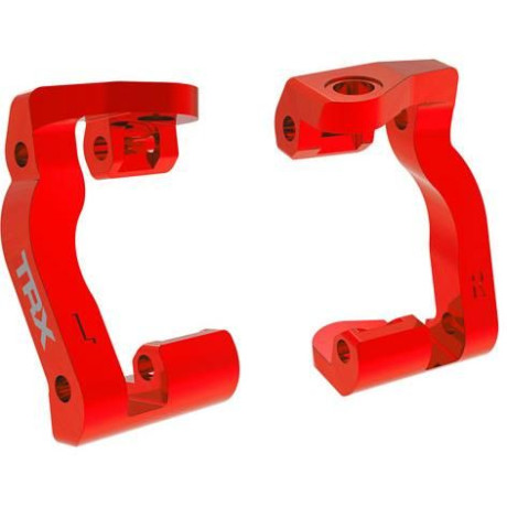 Traxxas závěs těhlice hliníkový červený (pár)