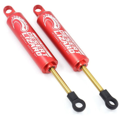 Hliníkové olejové tlumiče Desert Lizard, červené 100mm ( 2 ks )
