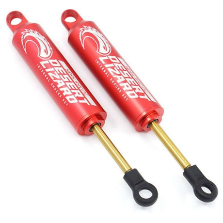 Hliníkové olejové tlumiče Desert Lizard, červené 100mm ( 2 ks )