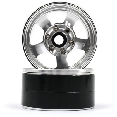 1.9 Beadlock Hliníkové CNC 5 Spoke stříbrné, 2ks