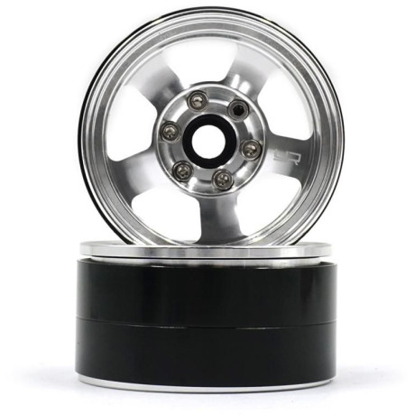 1.9 Beadlock Hliníkové CNC 5 Spoke stříbrné, 2ks