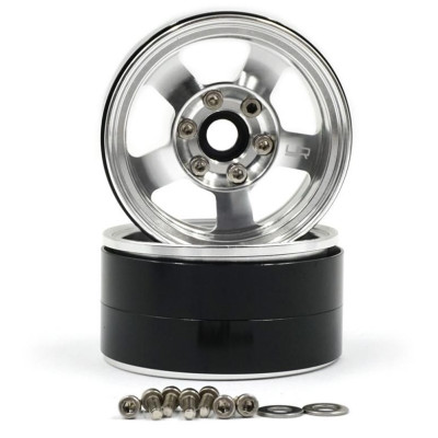 1.9 Beadlock Hliníkové CNC 5 Spoke stříbrné, 2ks