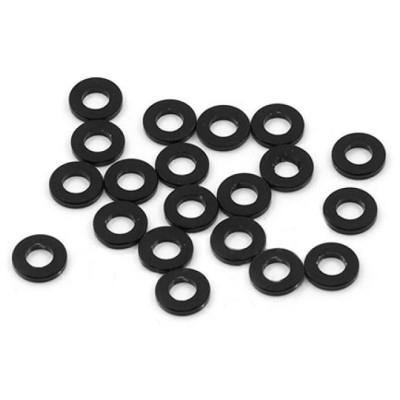 Hliníkové podložky M3 0.25mm (20 kusů) - černé