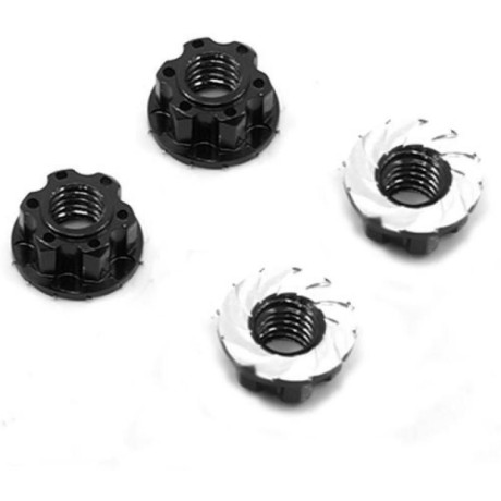 Hliníkové matice kol Lock Nut 4ks - Černé