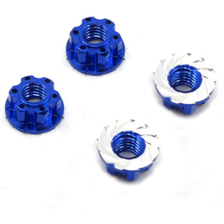 Hliníkové matice kol Lock Nut 4ks - Tmavě Modré