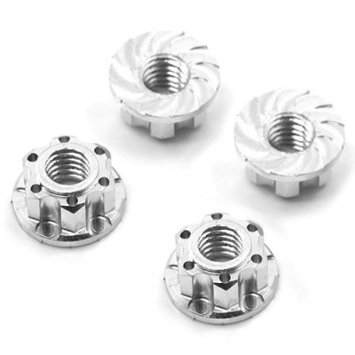 Hliníkové matice kol Lock Nut 4ks - Stříbrné