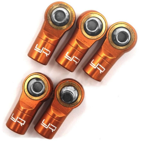 Kovový AL kulový čep M3, 5ks, Oranžový, opačný závit