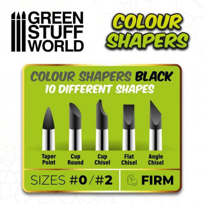 Clay Shapers - Color Shapers COMBO 0 and 2 - Black Firm / Tvorítka 0 a 2 - čierna pevná