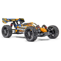 1/8-os összkerékhajtású, AC motorral ellátott buggy kezdőknek, amely kiemelkedő tartóssággal, irányíthatósággal és terepjáró képességgel rendelkezik. Elektronikát tartalmazó készlet, akkumulátor nélkül.