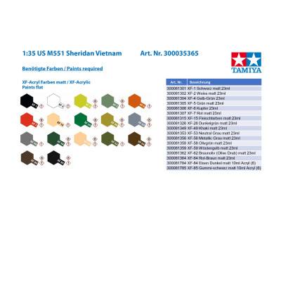 Tamiya 35365 M551 Sheridan Vietnam War 1:35