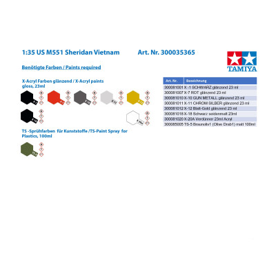 Tamiya 35365 M551 Sheridan Vietnam War 1:35