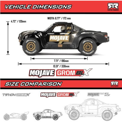 Arrma Mojave Grom 223S BLX 1:18 4WD RTR Basic černá