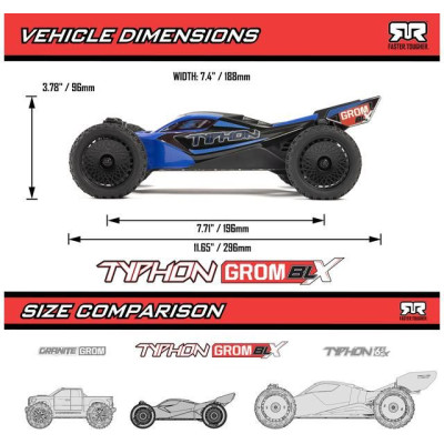 Arrma Typhon Grom 223S BLX 1:18 4WD RTR červená