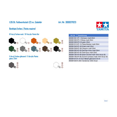 Tamiya 37023 German Field Maintenance Team & Equipment Set 1:35