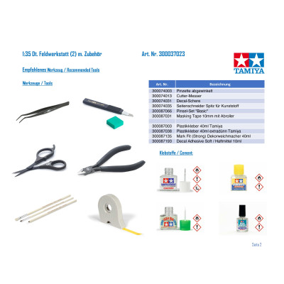 Tamiya 37023 German Field Maintenance Team & Equipment Set 1:35