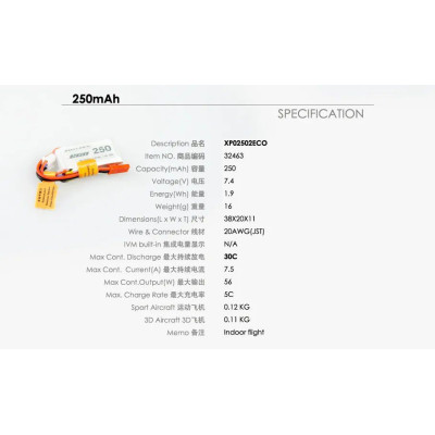 Akku LiPol Xpower 250-2S ECO 30C