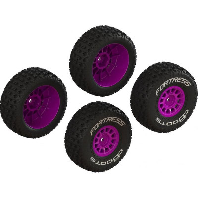 Arrma kolo s pneu dBoots Fortress, disk růžový (4): Grom