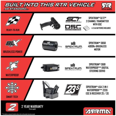 Arrma Fury 223S BLX 2WD 1:10 RTR DSC modrá