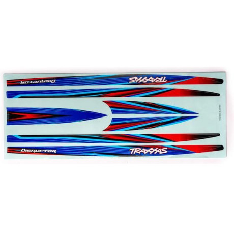 Traxxas törzs matricák kék (Distruptorhoz)