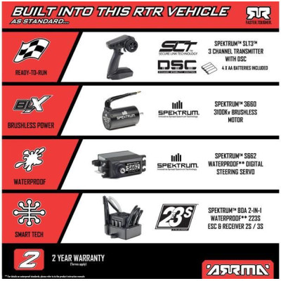 Arrma Vortex 223S BLX 1:10 4WD RTR DSC fialová