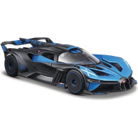 1:24-es Maisto 32911 Bugatti Bolide fém autómodell, nem csak gyűjtőknek. A modell részletesen kidolgozott és nyitható ajtóval rendelkezik. A modell színe kék metálfényű és körülbelül 17 cm magas.