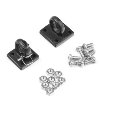 Ocelová tažná oka, 2ks (1ks s pružinkou), černé