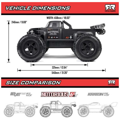 Arrma Notorious 6S V6 BLX 1:8 4WD RTR černá