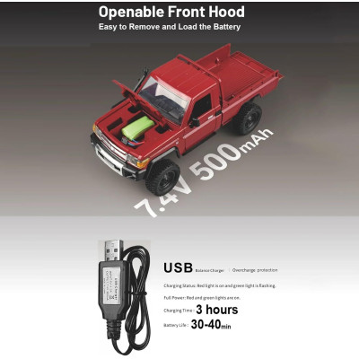 MN Model Toyota Land Cruiser LC79 1/12 Dark red