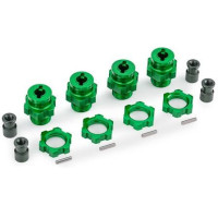 Traxxas kerékagy 17mm hornyolt alumínium zöld (4) (#9080 - Extreme Heavy Duty készlethez) - tartozékkal. 4x kerékanya, 4x agybetét, 4x csapszeg.