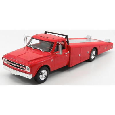 ACME MODELS CHEVROLET C-30 TRUCK RAMP CAR TRANSPORTER 1967 - RED 1/18