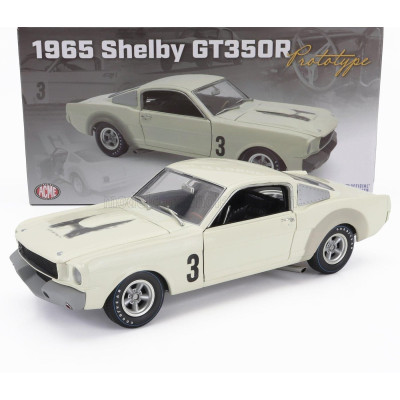 ACME MODELS FORD USA MUSTANG SHELBY GT350 COUPE N 3 PROTOTYPE 1965 - WHITE GREY 1/18